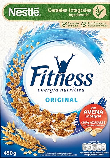 Cereales Nestlé Fitness Original Copos de trigo integral, arroz y ...