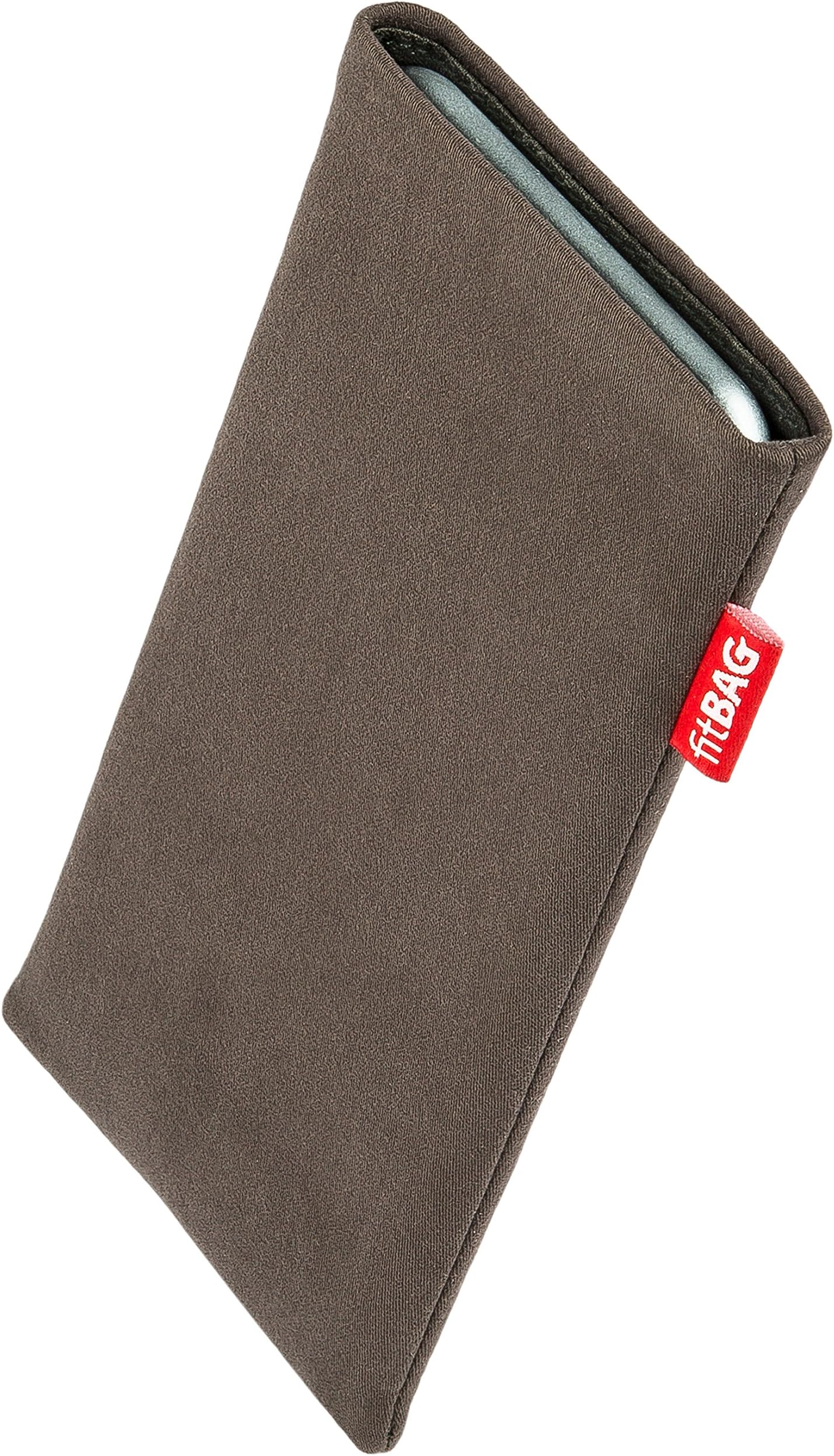 fitBAG Rock Taupe custom tailored sleeve for Blackberry Key One/KeyOne | Made in Germany | Fine suit fabric pouch case cover with MicroFibre lining for display cleaning