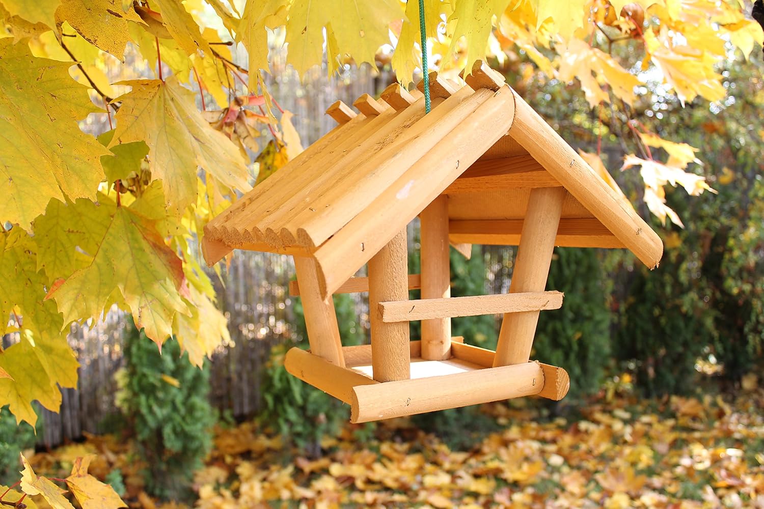 Eco Garden Hanging Wooden Bird Feeder Feeding Station Table