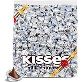 Kisess Milk Chocolate Bulk 2 lb, 200 Pcs, Individually Wrapped Silver Foil | Halloween Chocolate Candy for Trick or Treat, Weddings, Party Favors, Candy Buffets, Gifts &amp; Candy Bowls