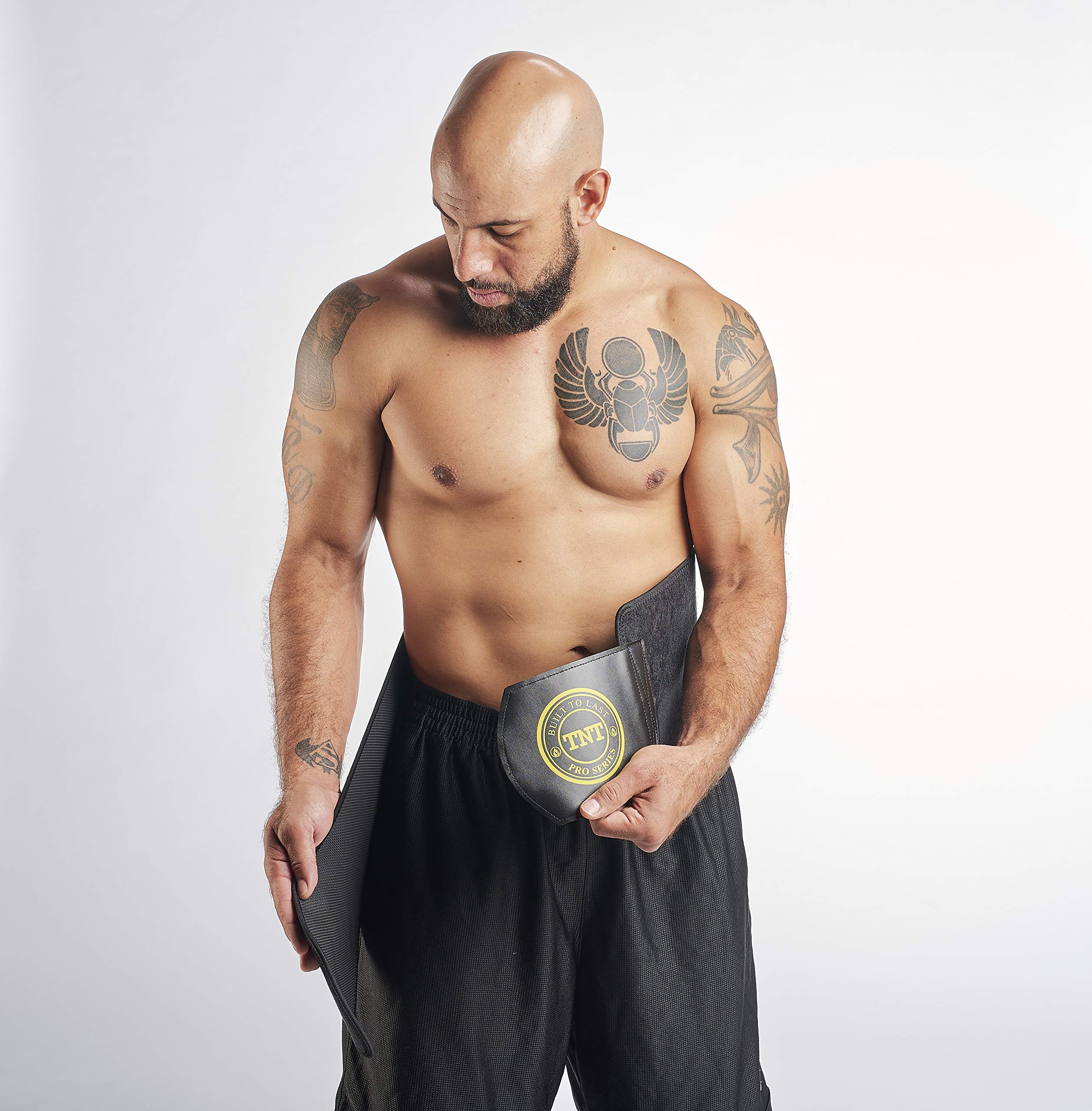 TNT Pro Series Waist Trimmer Weight Loss Ab Belt - Premium Stomach Fat Burner Wrap and Waist Trainer (X-Large, Yellow)