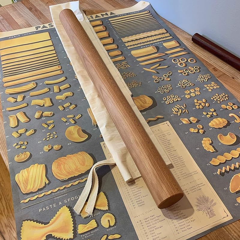 Handmade mattarello, pasta rolling pin, Italian style