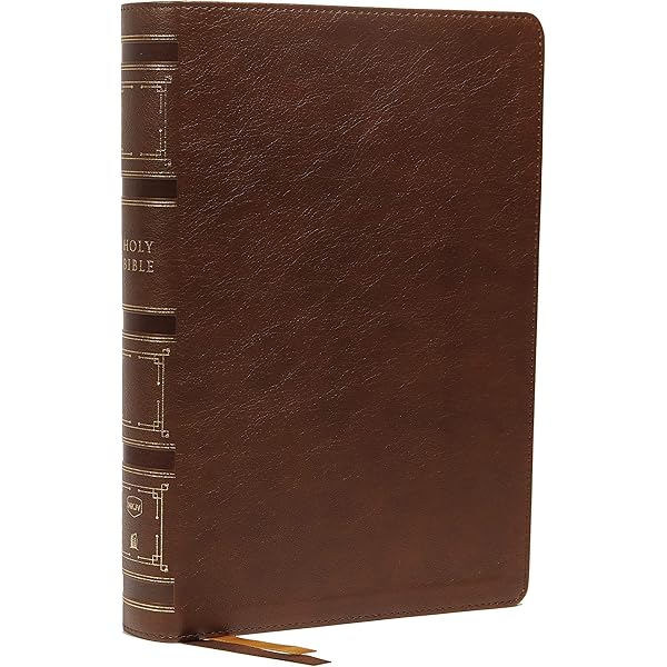 NKJV, Single-Column Reference Bible, Verse-by-verse, Brown Genuine