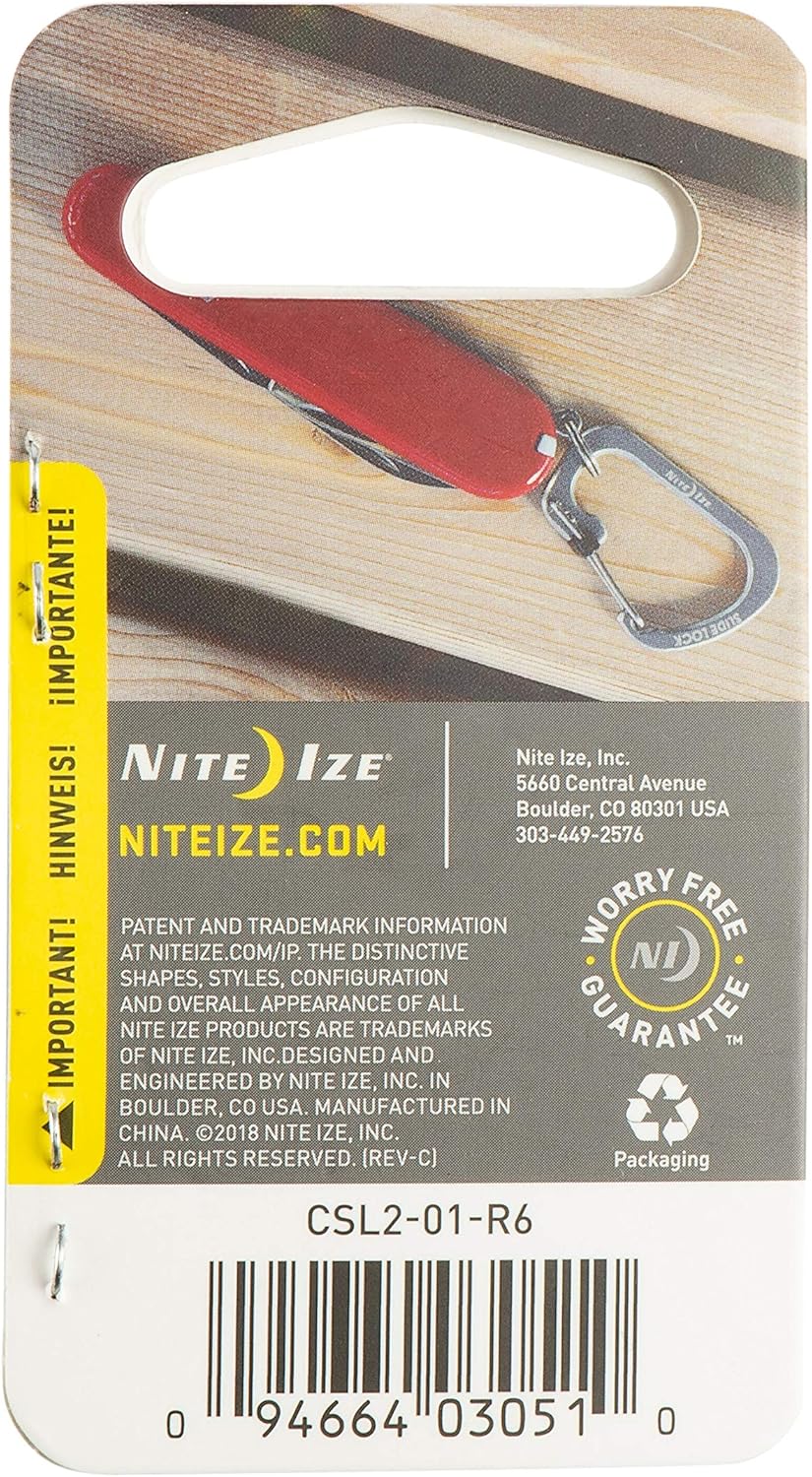 Nite Ize CSLA4-10-R6 SlideLock Carabiner, Size #4, Red: Home Improvement