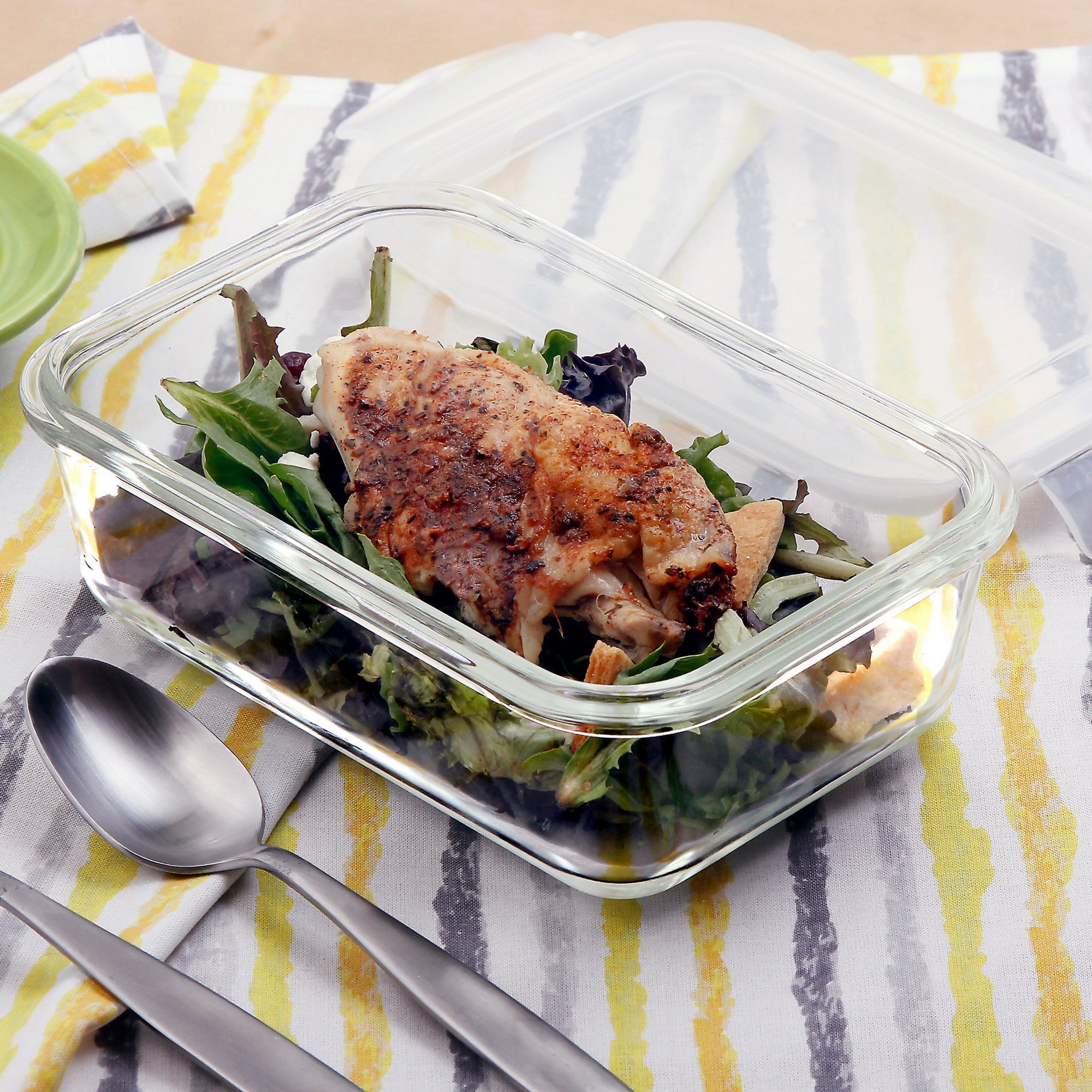 1, 2, 3 Compartment Glass Meal Prep Containers (3 Pack, 1000 ML)