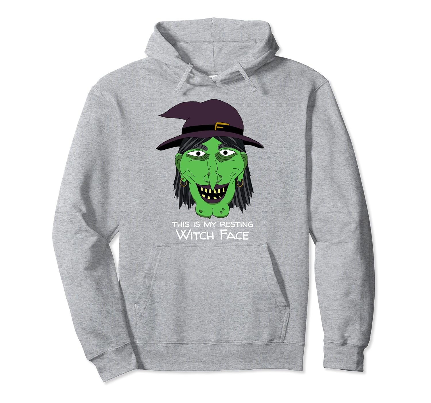 Resting Witch Face Hoodie Halloween Witch Costume-ANZ