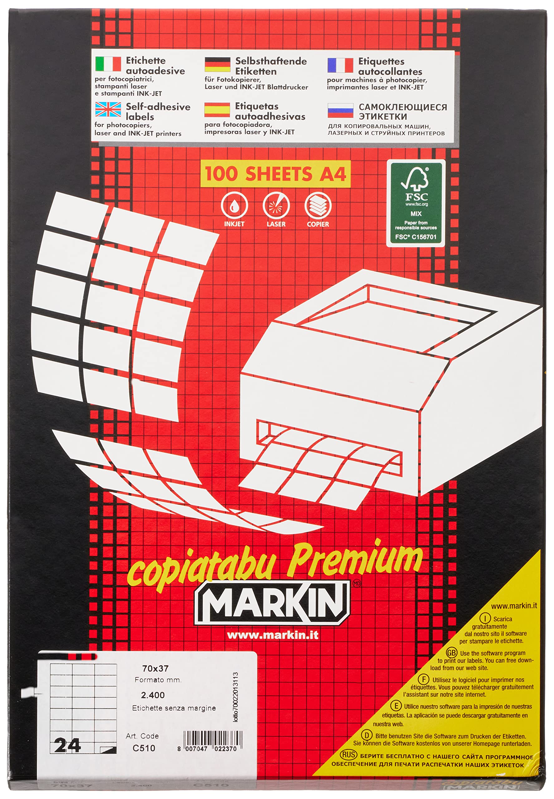 MARKIN 210 °C510 Labels White