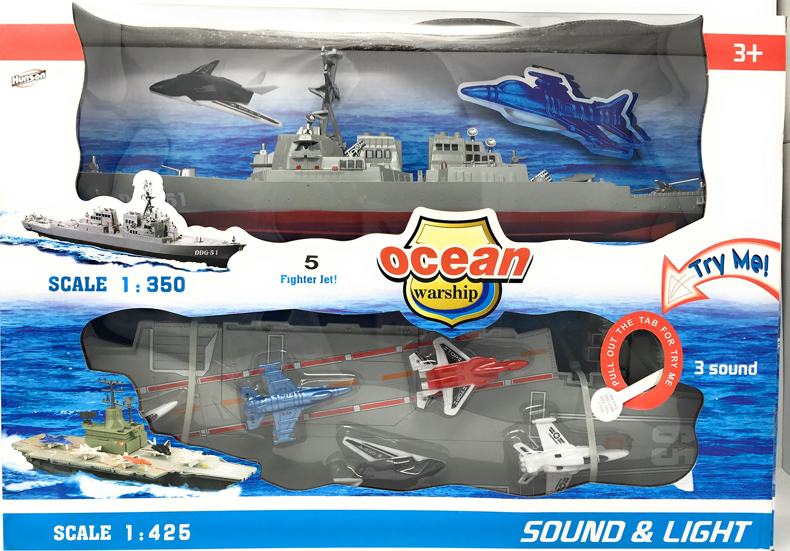 Toy Aircraft Carrier Playset includes Destroyer Ship, 5 Planes