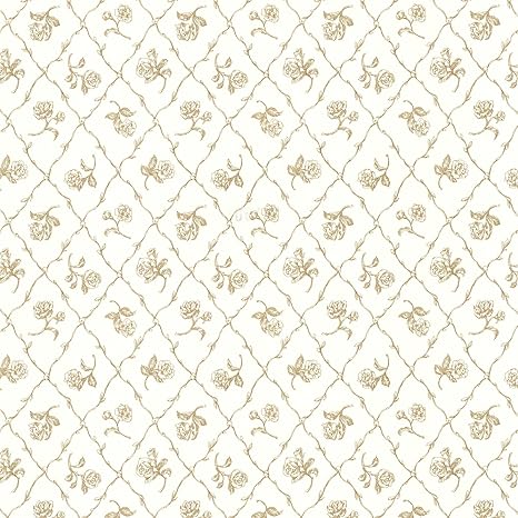 Amazon Beacon House 2668 Marianneローズtrellis壁紙 ゴールド 壁紙