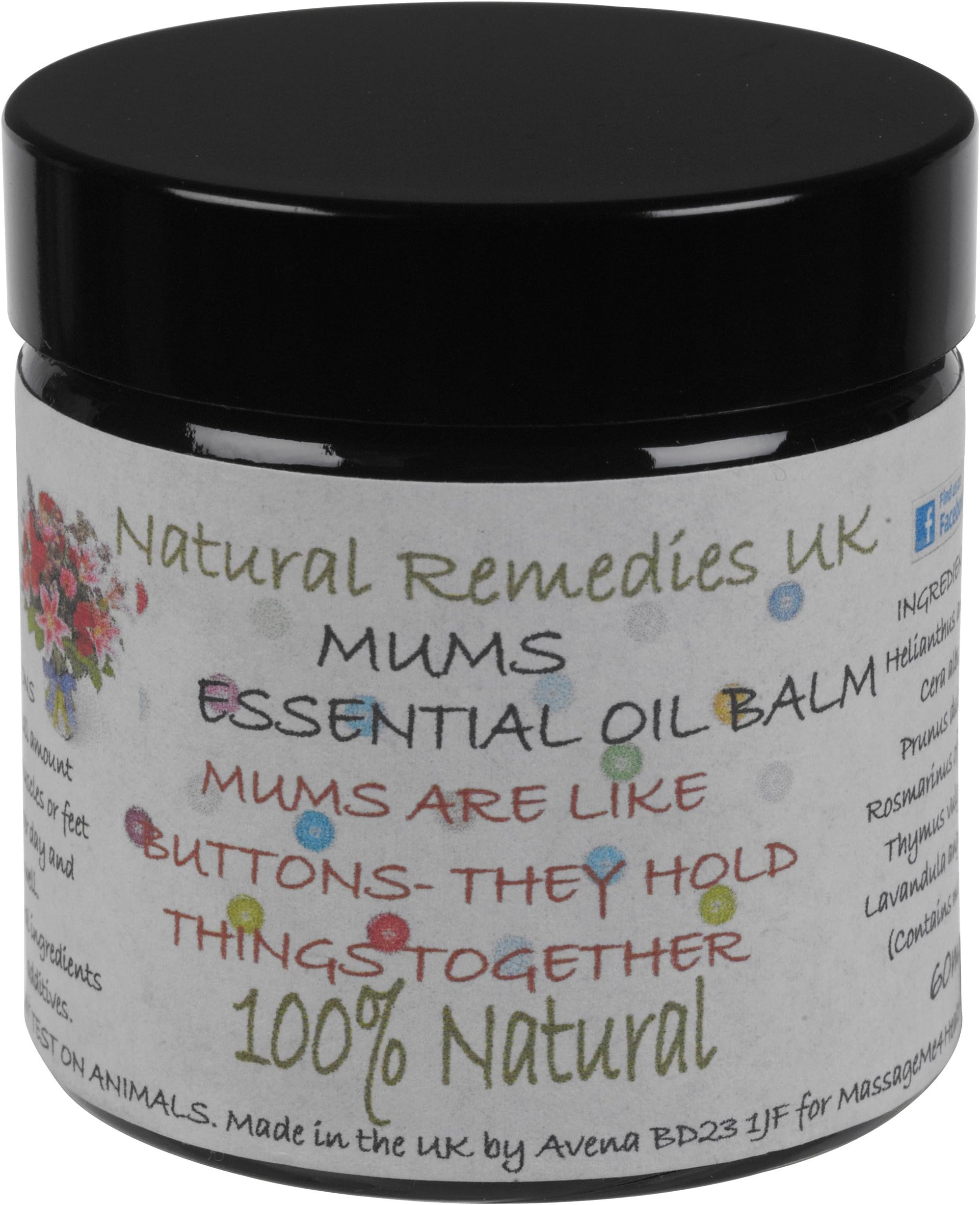 Mums Muscle Rub 60ml, Natural Massage Balm, Ideal gift for Mother