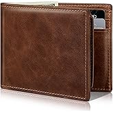 Artpaxy Mens Wallet Bifold Genuine Leather RFID Blocking Wallet for Men with 2 ID Windows 12 Card Holders 2 cash pockets 1 Gift Box
