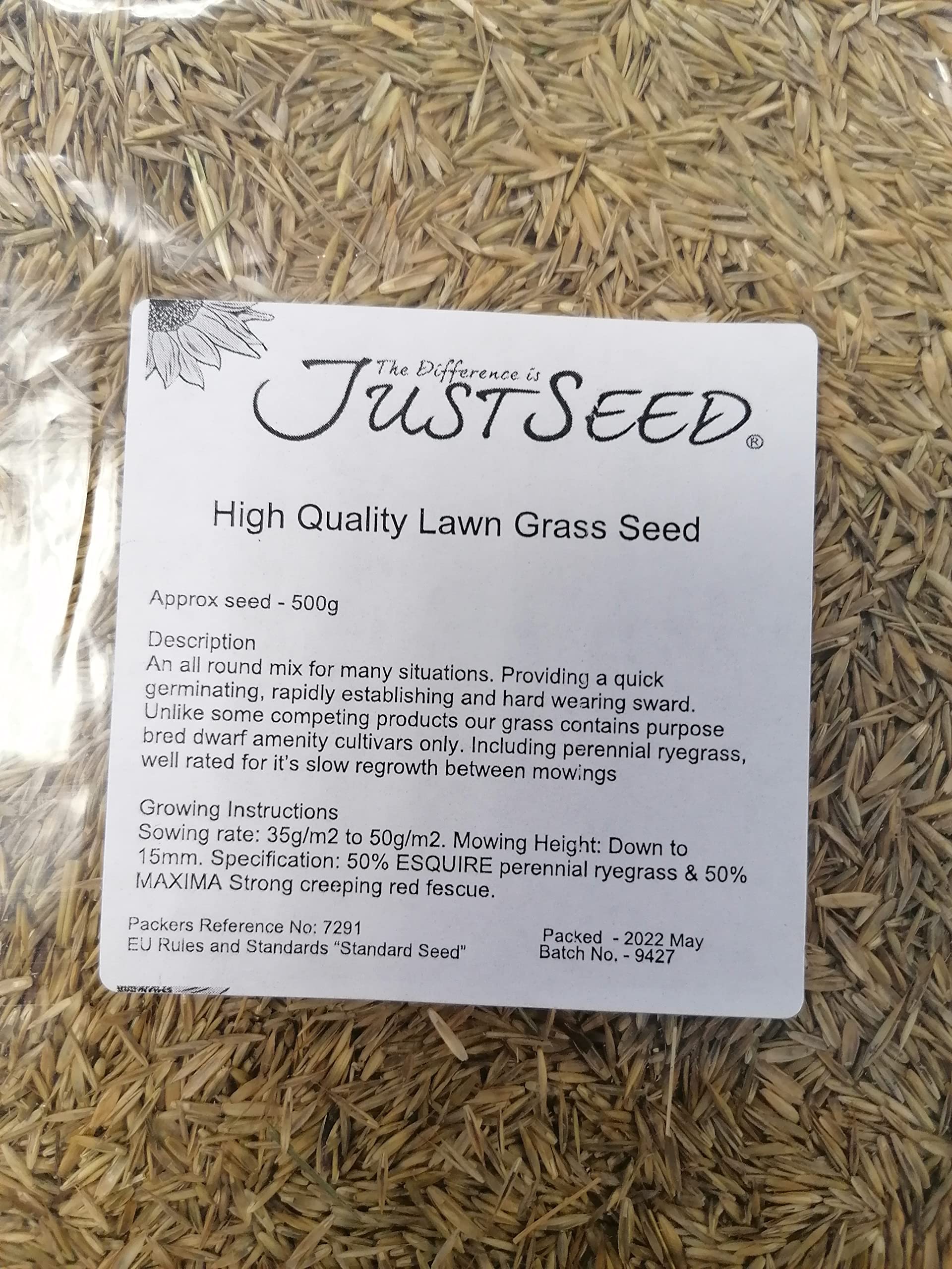 Lawn Grass Seed - Hard Wearing - Rapid Establishing (500g)