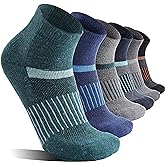 6 Pairs Merino Wool Ankle Running Hiking Socks Compression Support Breathable Thick Cushion No Show Socks for Women Men