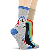 Hot Sox Women's Fun Conversation Starter Crew Socks - 2 & 3 Pairs - Cute & Funny Fashion Novelty Gifts