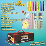 Pokemon Art Supplies Set Colouring Pencils Pens Watercolors Crayons Pikachu view 6