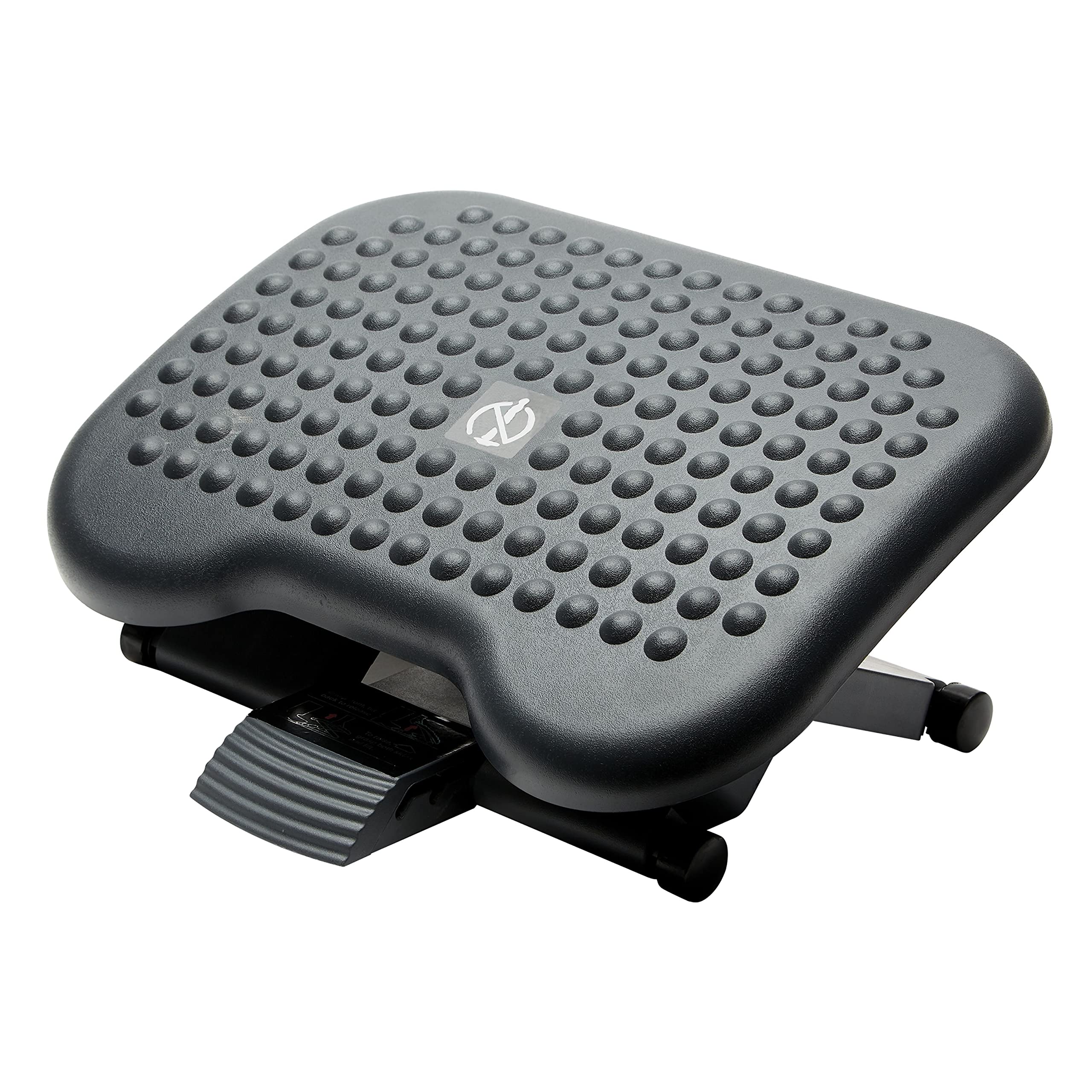 Fellowes Ergonomic Foot Rest for Office, Adjustable Height and Tilt, Non-Slip and Massage Effect, Black, 46 x 36 cm