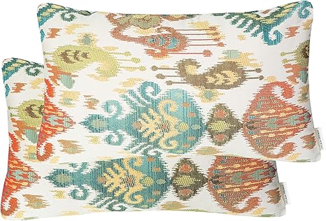 photo Teal And Rust Throw Pillows mika home pack of 2 jacquard damask accent throw pillow cases cushion covers for 12x20 inserts cream teal rust