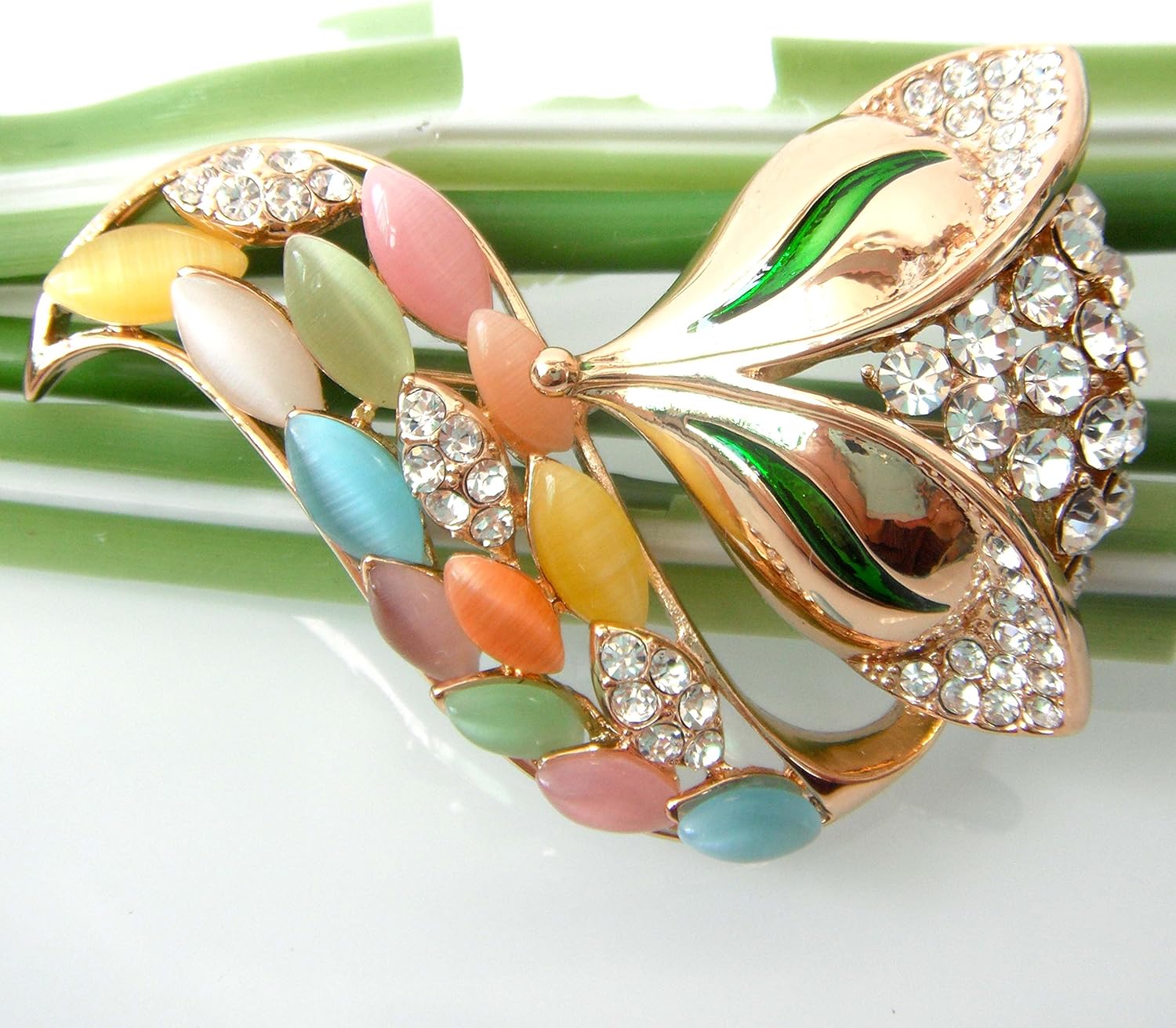 Navachi 18k Gold Plated Colorful Opal Crystal Fox Lowrie Head Tail Az7875 Brooch pins - Image 5