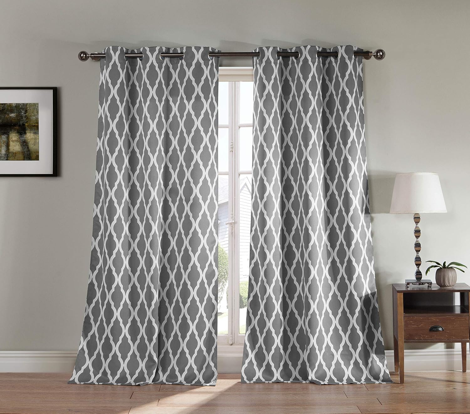 BLACKOUT 365 Kittattinny Geometric Blackout Curtain, 38x84 (2 Pieces