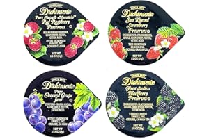 crait Dickinson's Variety Pack 4 Flavors of Jam and Preserves 80 Count, 20 of Each Flavor Single Serve Jam, Single Serve Preserves Individual Jams and Jellies (0.5 Ounce Each)