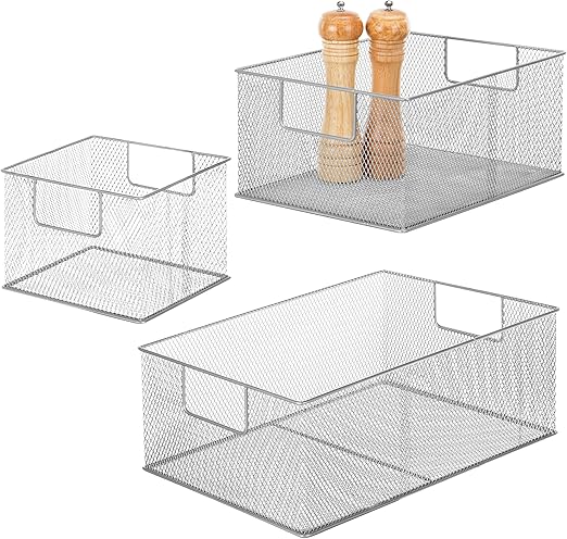 Amazon Com Modern Wire Nesting Storage Pantry Baskets With