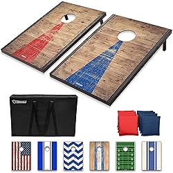 GoSports 3 x 2 ft Rustic Design Cornhole Game Set