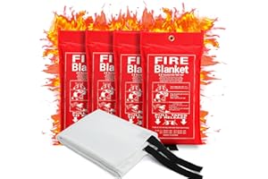 FRTZAL Emergency Fire Blanket-Fire Suppression Blanket for Kitchen, 40” x 40",Fire Blanket forfor Emergency Surival, Fiberglass (4-pack)