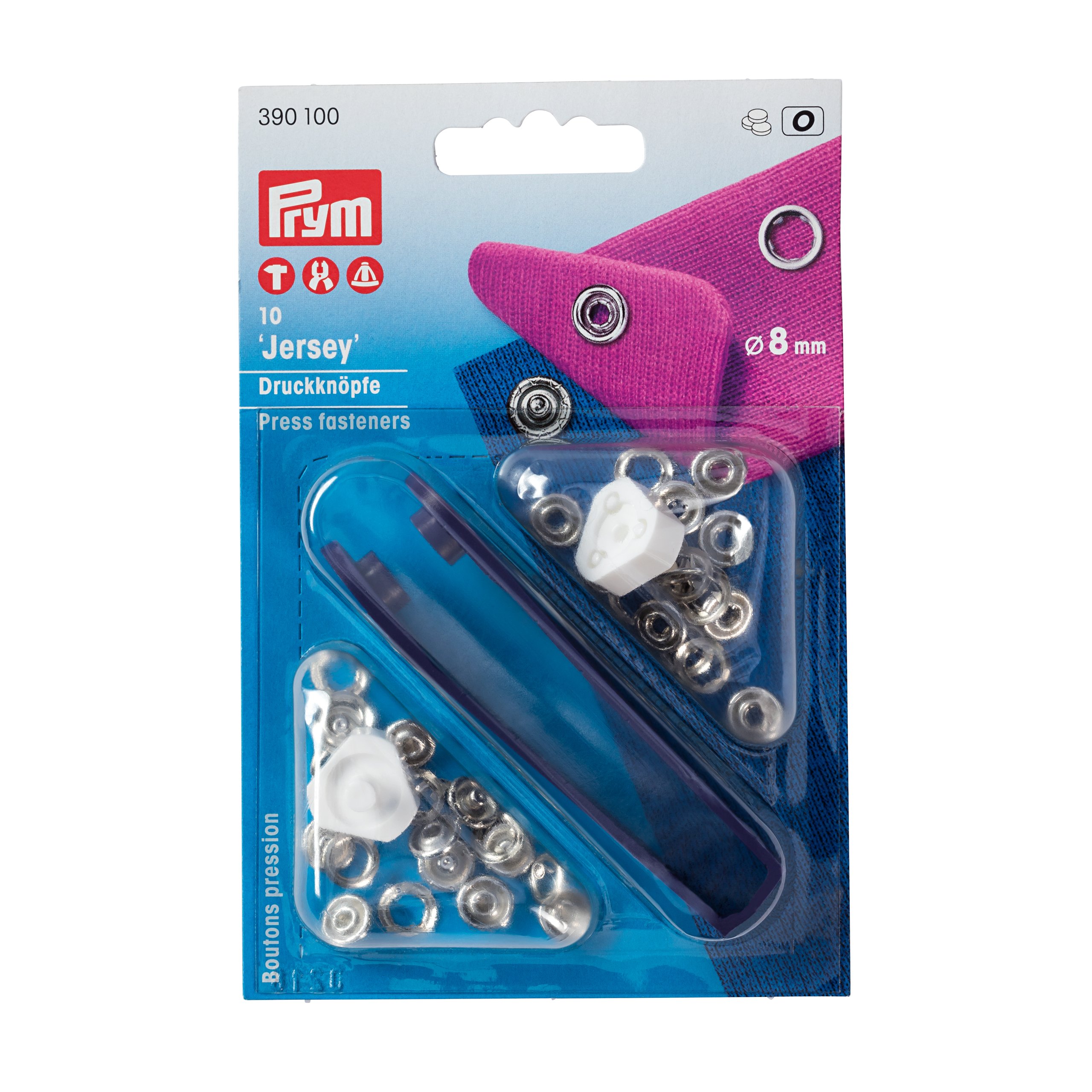 Prym PRYM_390100-1 Non-sew Fasteners Jersey Brass, Metal, 14 x 9.3 x 2.5 cm