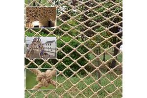 BUNIFA Safety Hemp Rope Net Kids Climbing Safety Net Tree House Climbing Children Rope Neting Balcony Stairs Fence Railing Garden Playground Protection Heavy Duty Net Indoor & Outdoor Decor Rope Net