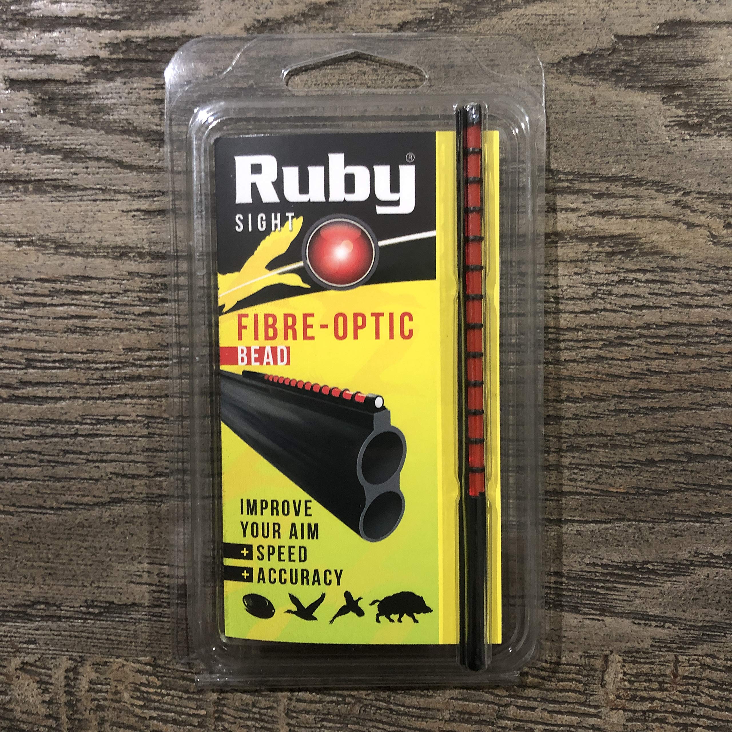 RUBY FIBRE OPTIC SHOTGUN SIGHT RED BEAD 120MM HUNTING SPORTING