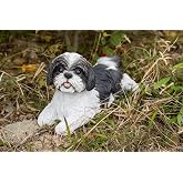 Hi- Line Gift 87797-BK Shih Tzu Lying Down Black/White Statue