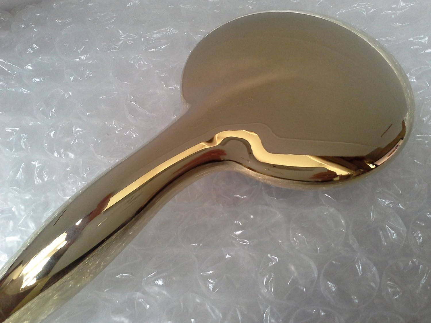 LARGE 125mm GOLD SHOWER HEAD 5 FUNCTIONS RUBBER JETS Discount