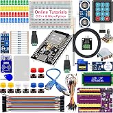 ESP32 Starter Kit V2 | Sensors, Display, Modules, and Wires ESP32 Board, LCD, Servo, Ultrasonic, Buzzer, and More for Arduino IDE &amp; MicroPython