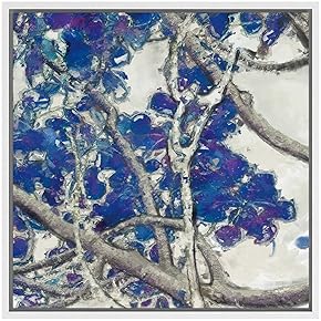 SIGNWIN Framed Canvas Wall Art Blue Jacaranda in...