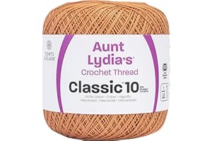 RED HEART Aunt Lydia Coats Crochet 154-0310 Crochet, Cotton Classic Size 10, Copper Mist