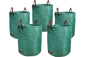 PHYEX 5-Pack 72 Gallons Garden Bag Heavy Duty Gardening Bags, Lawn Pool Garden Leaf Waste Rubbish Plants Grass Bag (5 X 72Gallons)