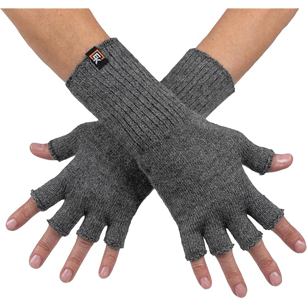 Novawo Fingerless Gloves - Wool Blend Arm Warmers For Typing, Texting, Cold Weather (Unisex)