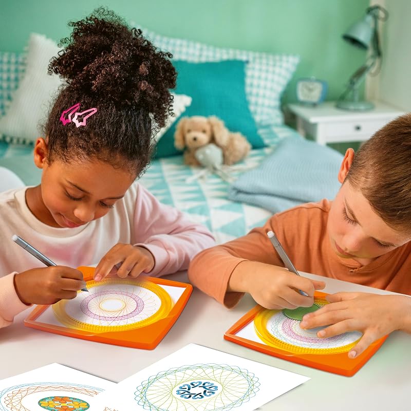 Spiral-Designer, Zeichnen Lernen für Kinder ab 6 Jahren, Kreatives Zeichen-Set für farbenfrohe Spiralbilder und Mandalas