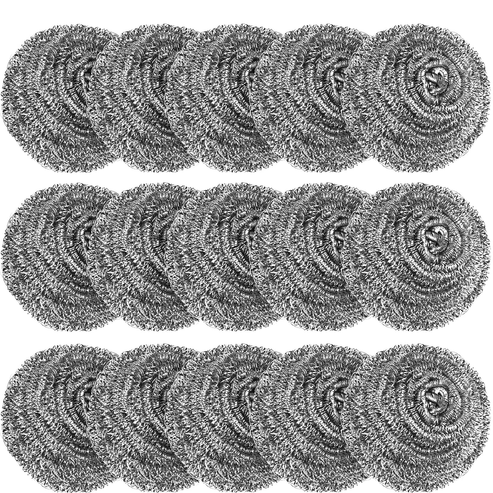 Photo 1 of 15 Pack Steel Wool Scrubber, Metal Kitchen Scrubbing Sponges, Dishwashing Scouring Pads Heavy Duty, Premium Stainless Steel Scrubbers for Cleaning Dishes Pots and Pans Bathroom Oven (Sliver) by VOPTON