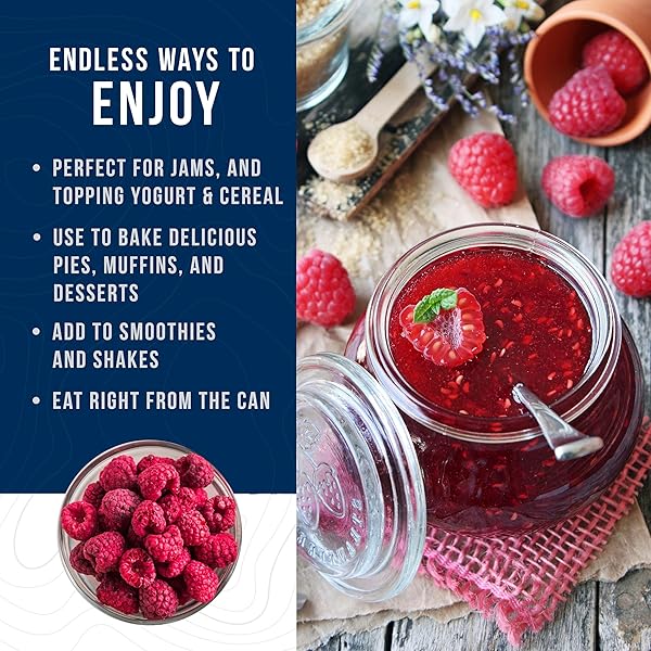 AUGASON FARMS FREEZE DRIED WHOLE RASPBERRIES CAN, EMERGENCY FOOD SUPPLY, EVERYDAY MEALS, 23 SERVINGS