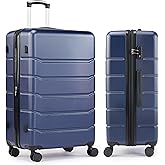 Simple Deluxe 24 Inch Expandable Hardside Carry On with Spinner Wheels & TSA Lock, ABS Hard Shell Lightweight Rolling Luggage Suitcase, Blue