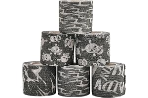 JpGdn 6 Rolls Self-Adhesive Bandage Wrap Grip Tape Wrap Cover Tattoo Cohesive Elastic Bandage for Tattoo Machine and Animals Wounds Wrist Healing Sprains & Swelling