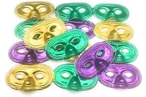 Oojami Mardi Gras Metallic Half-Masks (2 dz)