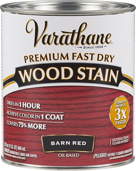 Varathane 307414 Premium Fast Dry Wood Stain 32 Oz Barn Red