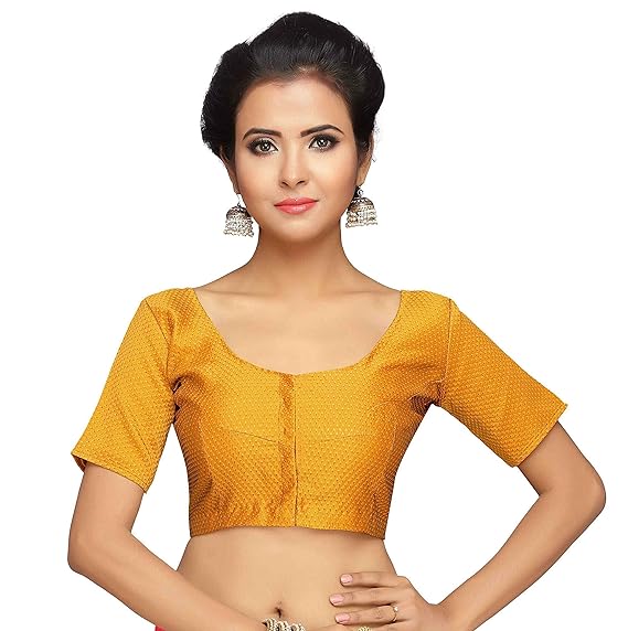 Women's Bright Brocade Readymade Saree Blouse
