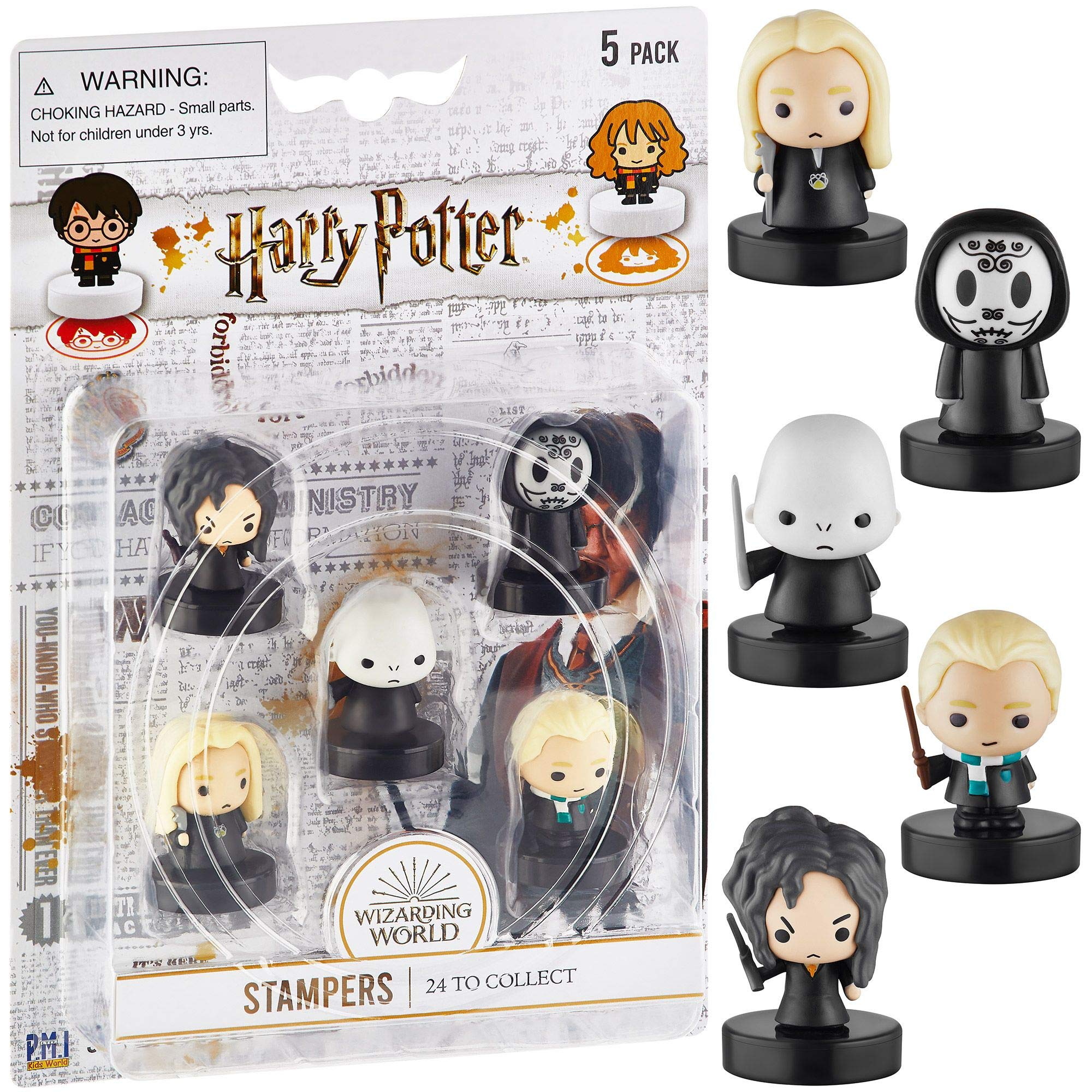 P.M.I. Harry Potter Stampers, Round, Harry Potter Stamps, Stamp, Rubber, Red, Gold, Green, 2.5 Inches Tall (B)