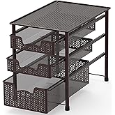 Simple Houseware Stackable 3 Tier Sliding Basket Organizer Drawer, Bronze
