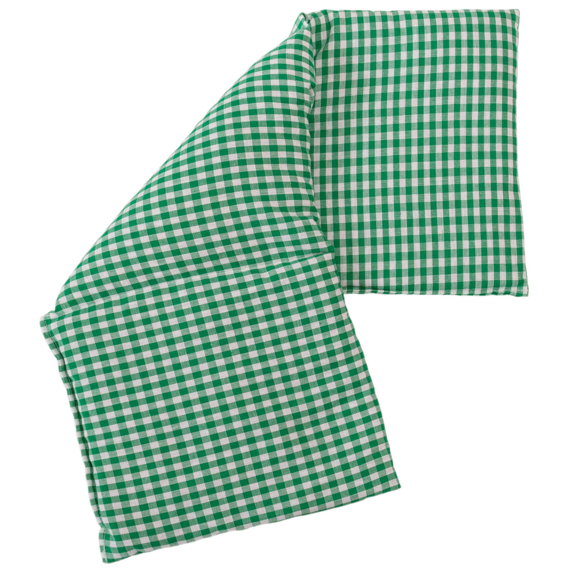 Hot Cherry Pit Pillow - Heating Pad and Cooling Bag - Cherry Stone - Microwavable (Green and White, 3 Pockets Style 19.6 x 7.8 in)