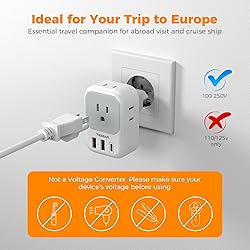 TESSAN European Travel Plug Adapter 2 Packs, Type C