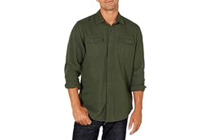 Amazon Essentials Men's Regular-Fit Long-Sleeve Two-Pocket Flannel Shirt - Discontinued Colors